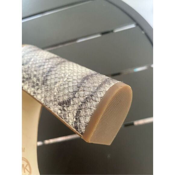 Michael Kors Mariana Suede/ Snakeskin Sling Platform/Open Toe Heels Brown Size 9 - Picture 11 of 11